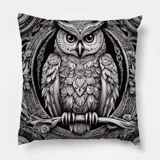 Mystical Owl Mandala Pillow