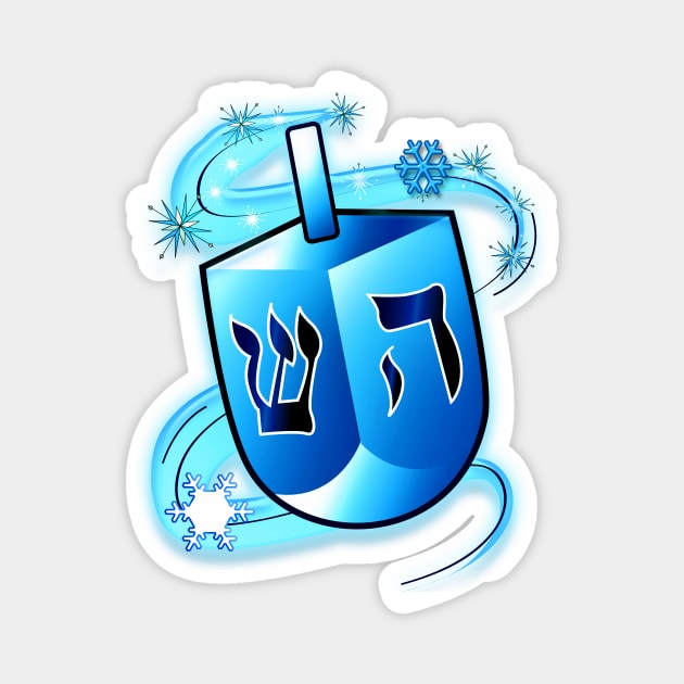 Spinning Hanukkah Dreidel Magnet by PenguinCornerStore