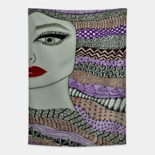 Zentangled Lady Tapestry