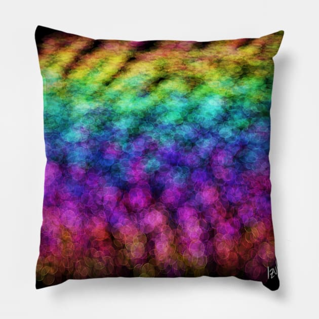 Rainbow Dots Pillow by Wolfgon Designs
