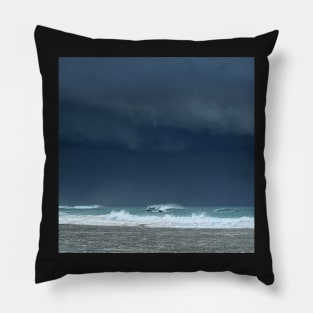 Stormy skies and playful dolphins Pillow