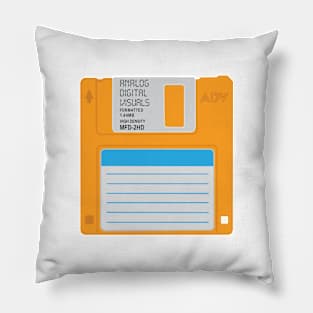 Floppy Disk ( Marigold Orange Colorway) Analog / Computer Pillow