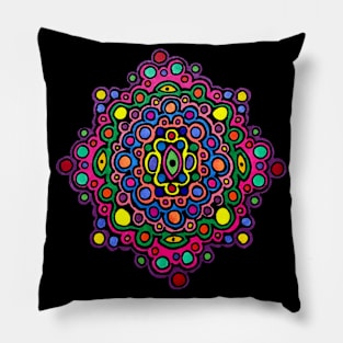 Mandala of Colorful Circles Pillow