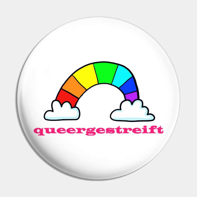 queer striped - funny rainbow Pin by ThomaeArt