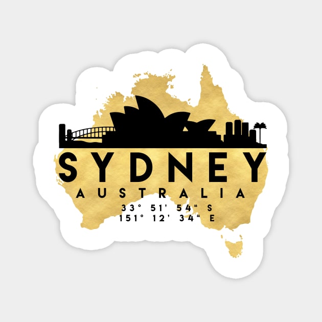 Sydney Australia Skyline Map Art Magnet by deificusArt