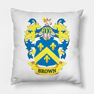 Brown Family Name Crest Pillow