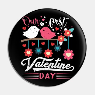 Our First Valentines Day Together 2024 Matching Couple Pin