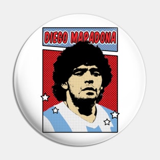 Diego Maradona Pop Art Comic Style Pin