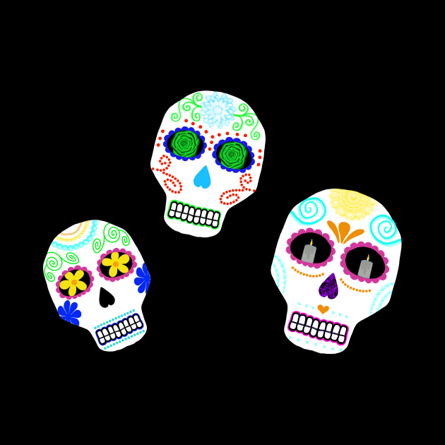 Day of the dead skulls by tothemoons