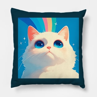 Stargazer Whiskers: Rainbow Radiance Pillow