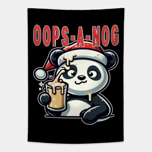 Spilled Eggnog Panda, Oops a Nog Mishap Tapestry