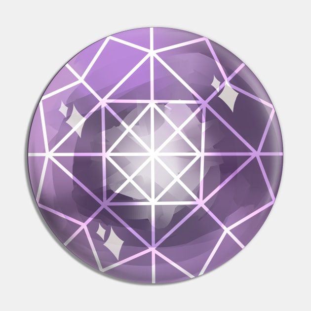 Amethyst Gemstone Pin by actualaxton