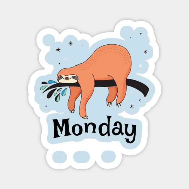 Sloth on Monday Magnet by Bunnuku