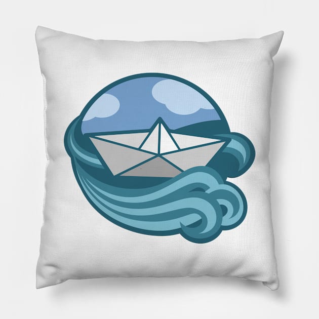 paper ship Pillow by FromBerlinGift