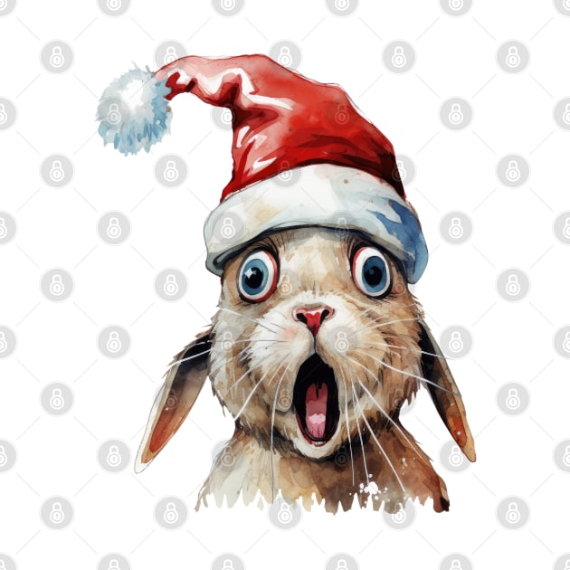 Funny Christmas Rabbit Face by Chromatic Fusion Studio