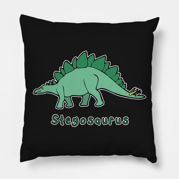 Stegosaurus #2 Pillow by RockettGraph1cs