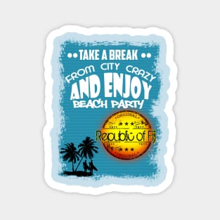 Republic Of Fiji Beach Day Magnet