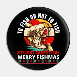 Funny Christmas Fisherman Pin