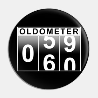 60th Birthday Oldometer Pin