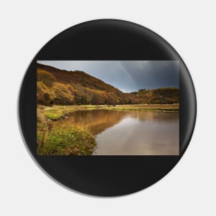 Rainbow over Pennard Castle, Gower, Wales Pin