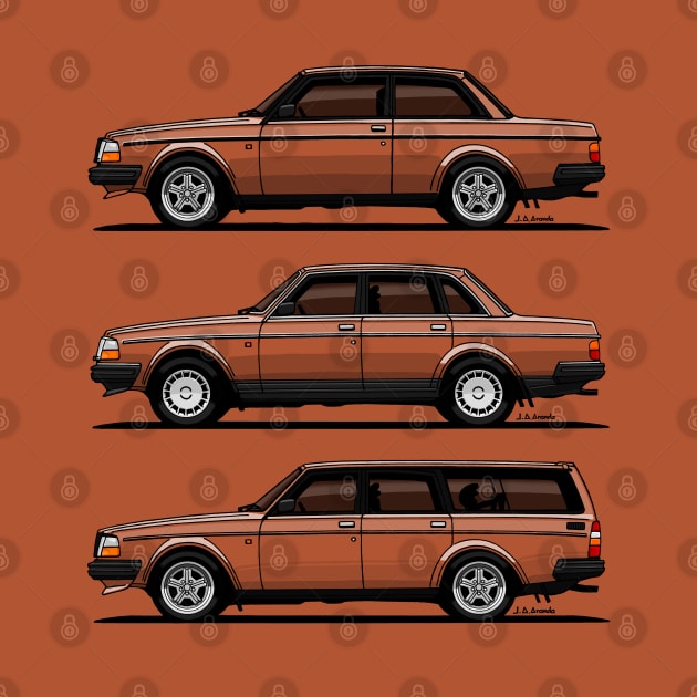 Family portrait of the iconic swedish car by jaagdesign