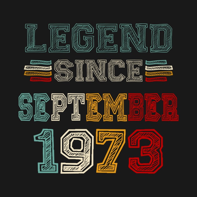 50 Years Old Legend Since September 1973 50th Birthday by Gearlds Leonia