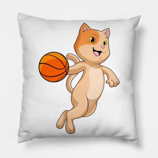 Cat as Basketball player with Basketball Pillow