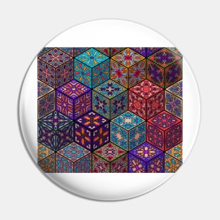 Vintage patchwork with floral mandala elements Pin