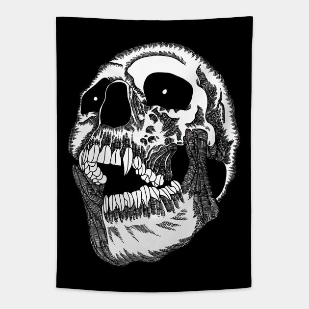 Screaming Skull Tapestry by FUN ART