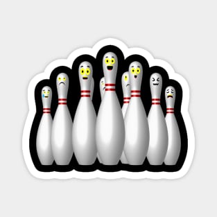 Scared Bowling Pins Magnet