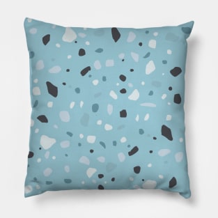 Sea Summer Blue Modern Terrazzo Pattern Pillow