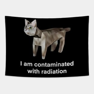 I Am Contaminated With Radiation Funny Ironic Cat Meme Tapestry