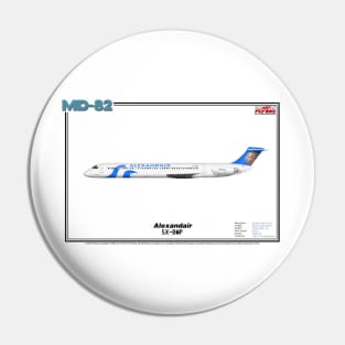 McDonnell Douglas MD-82 - Alexandair (Art Print) Pin