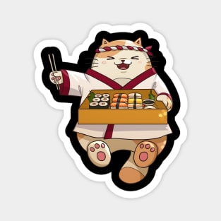 Sushi Chef Cat Magnet