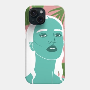 Tropical Woman Palm Leaves Phone Case