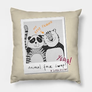 Cute Panda And Tiger Pillow