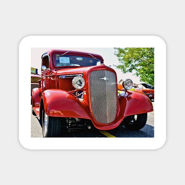 Red Custom Chevy Truck Magnet by Scubagirlamy