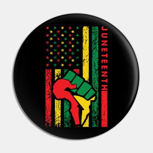 Juneteenth Flag Proud African American Pin