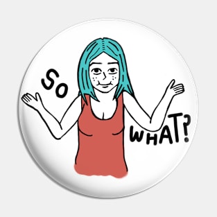 Cute Shrugging Girl Pin