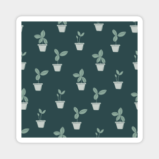 Seamless pattern with potted plants Magnet