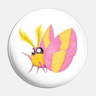 Rosy Maple Moth Pin