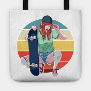 Skater Girl Skateboarding Skateboard Sk8er Woman Tote