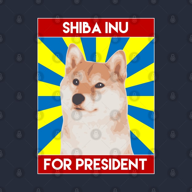 Shiba Inu For President (Red) by inotyler