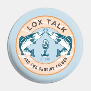 Lox Talk (and two smoking salmon) Pin