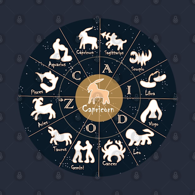 Capricorn, Zodiac, Astrology, Horoscope, Stars, Sun-and-moon. Birthday, Valentines-day, Holidays, by PrintedDreams