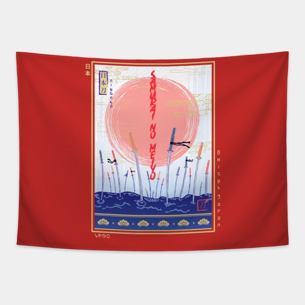 Katana Ukiyo-e Tapestry by Wimido