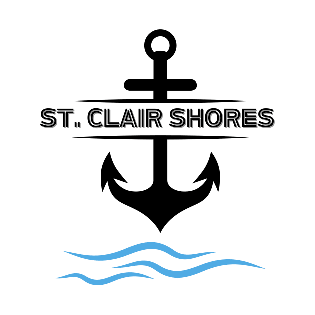 St. Clair Shores Boating Anchor On The Lake Shirt T-Shirt by onestarguitar