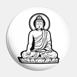 Bhudda Black and White Pin