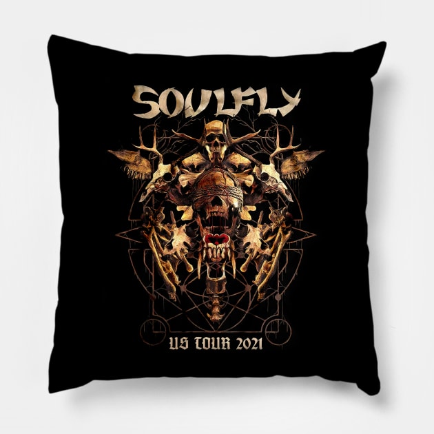 Soulfly 2021 Tour Date Pillow by fancyjan