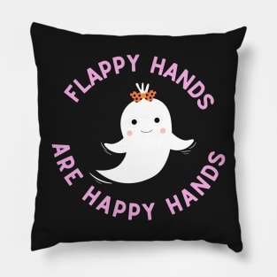 flappy hands are happy hands ghost Pillow